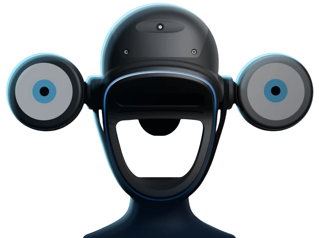 NIMA HAT One mounted on a humanoid head